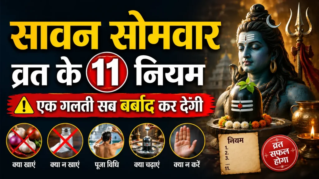 सावन सोमवार व्रत के 11 नियम